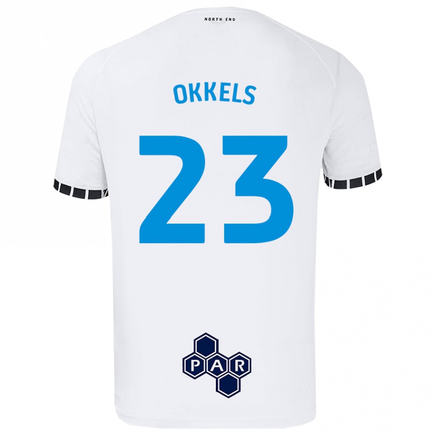 Niño Fútbol Camiseta Jeppe Okkels #23 Blanco 1ª Equipación 2024/25