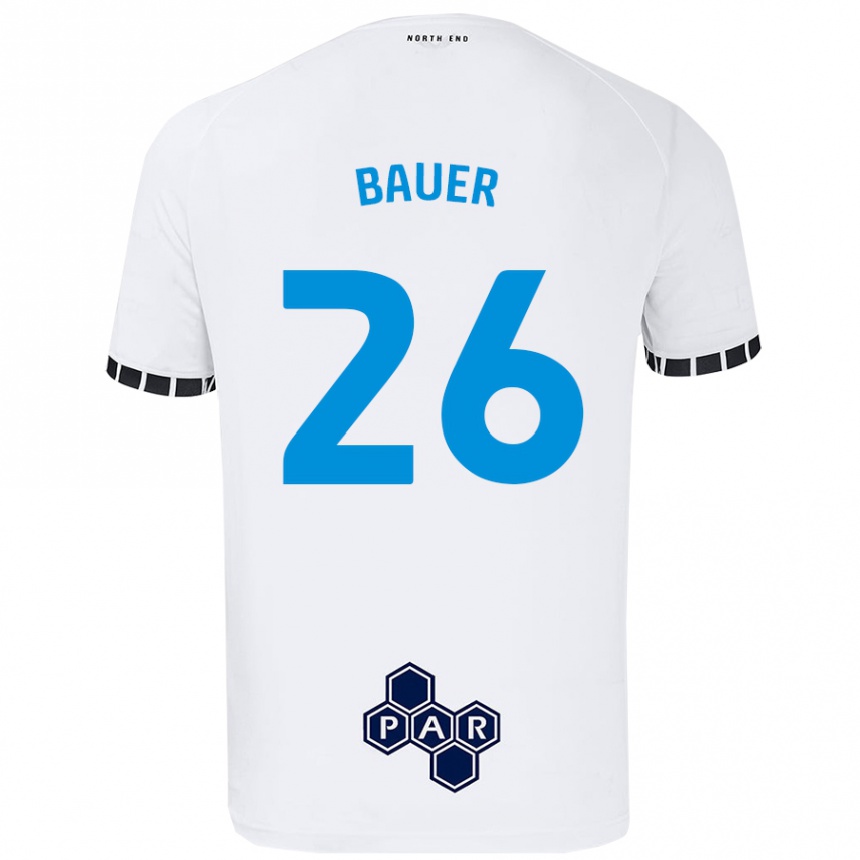 Niño Fútbol Camiseta Patrick Bauer #26 Blanco 1ª Equipación 2024/25