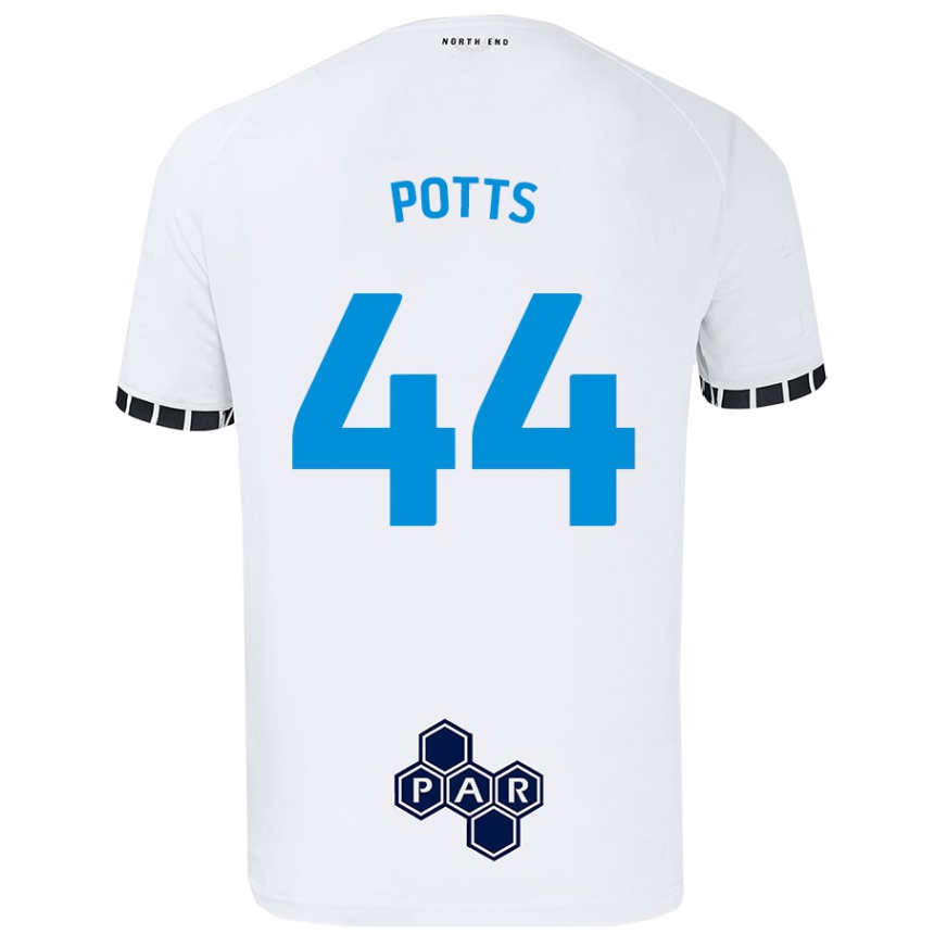 Niño Fútbol Camiseta Brad Potts #44 Blanco 1ª Equipación 2024/25