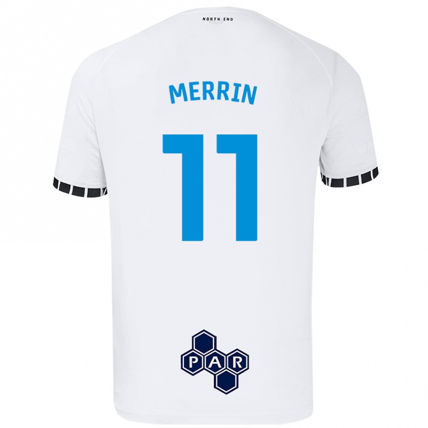 Niño Fútbol Camiseta Laura Merrin #11 Blanco 1ª Equipación 2024/25