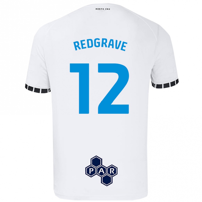 Niño Fútbol Camiseta Jodie Redgrave #12 Blanco 1ª Equipación 2024/25