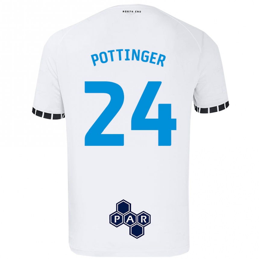 Niño Fútbol Camiseta Kaya Pottinger #24 Blanco 1ª Equipación 2024/25