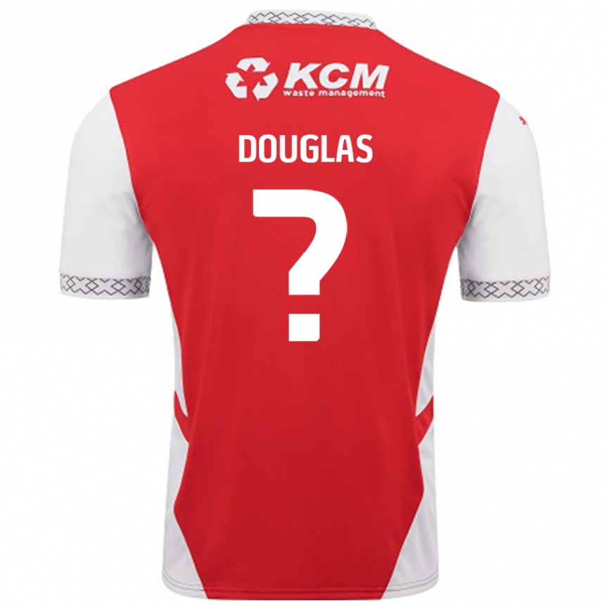 Niño Fútbol Camiseta Hamish Douglas #0 Rojo Blanco 1ª Equipación 2024/25