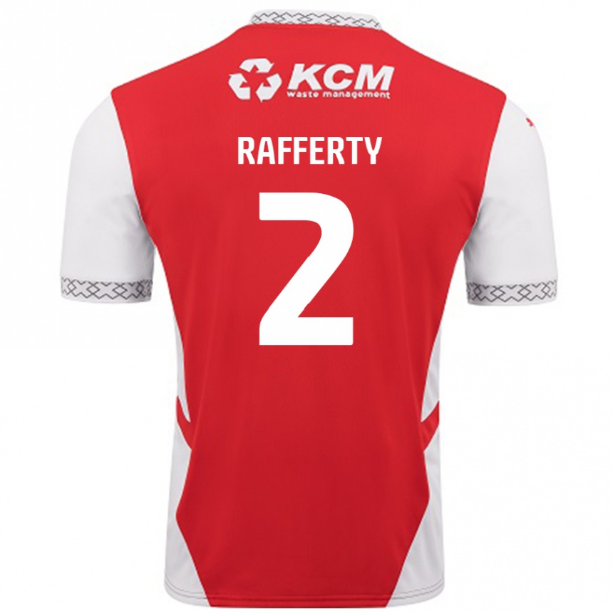 Niño Fútbol Camiseta Joe Rafferty #2 Rojo Blanco 1ª Equipación 2024/25