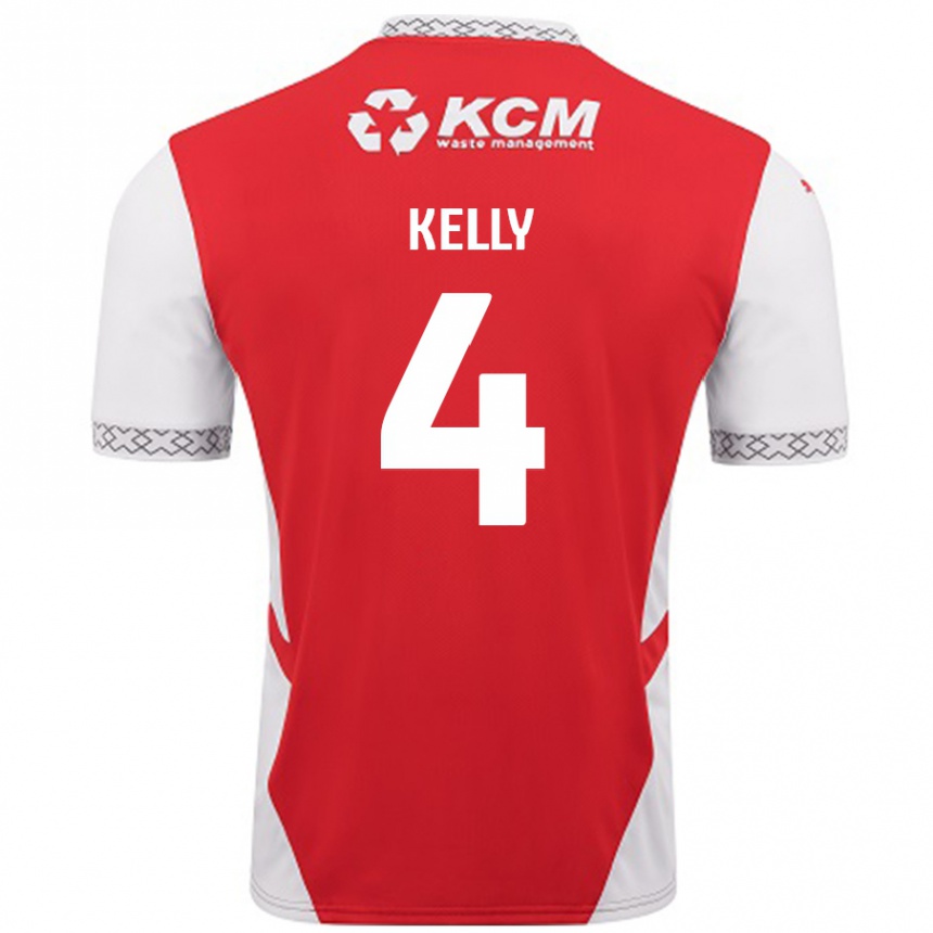 Niño Fútbol Camiseta Liam Kelly #4 Rojo Blanco 1ª Equipación 2024/25