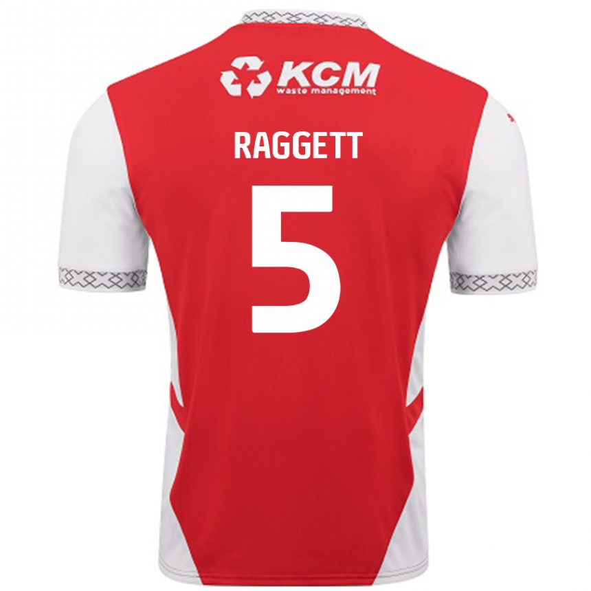 Niño Fútbol Camiseta Sean Raggett #5 Rojo Blanco 1ª Equipación 2024/25