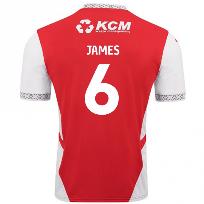 Niño Fútbol Camiseta Reece James #6 Rojo Blanco 1ª Equipación 2024/25