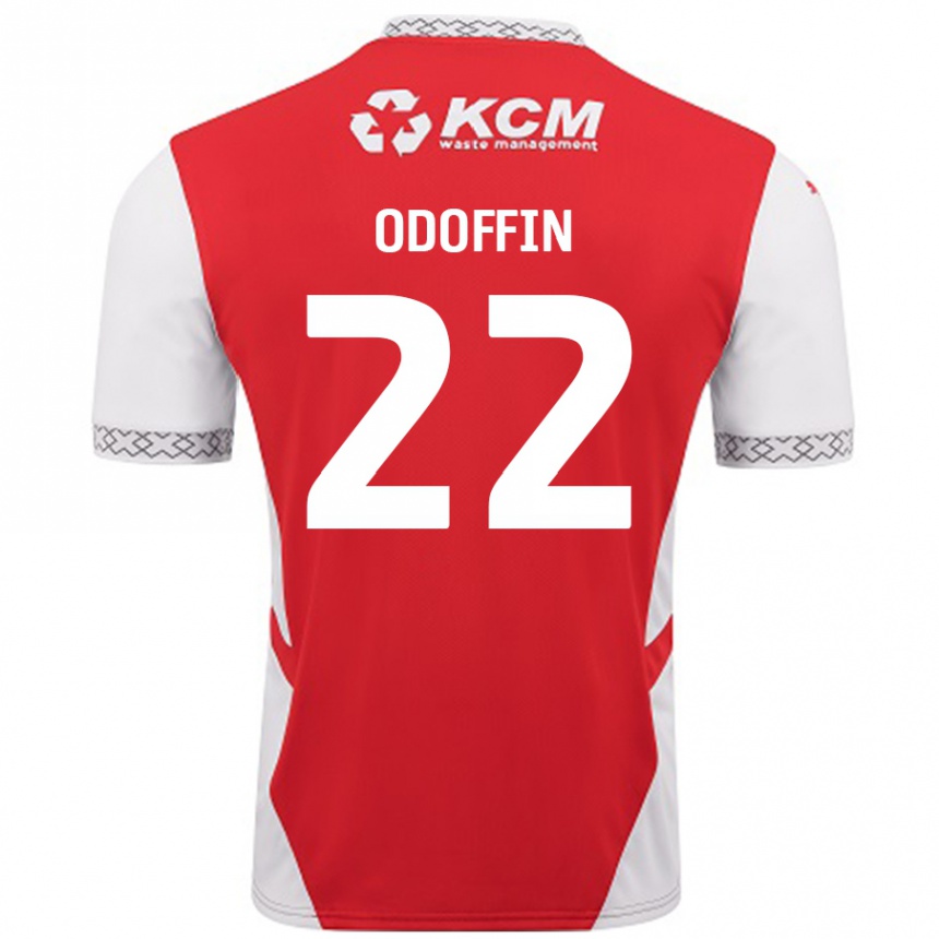 Niño Fútbol Camiseta Hakeem Odoffin #22 Rojo Blanco 1ª Equipación 2024/25