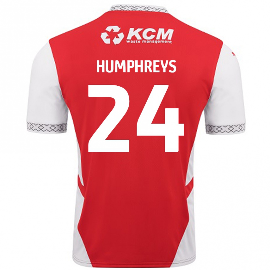 Niño Fútbol Camiseta Cameron Humphreys #24 Rojo Blanco 1ª Equipación 2024/25