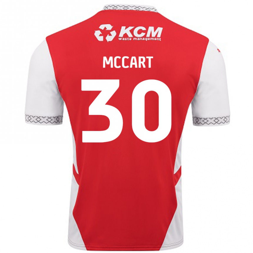 Niño Fútbol Camiseta Jamie Mccart #30 Rojo Blanco 1ª Equipación 2024/25