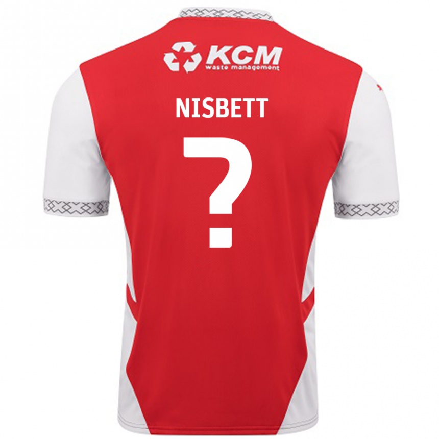 Niño Fútbol Camiseta Kanye Nisbett #0 Rojo Blanco 1ª Equipación 2024/25