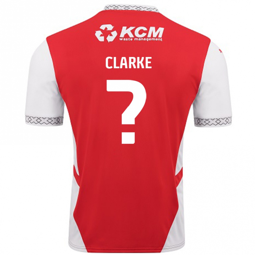 Niño Fútbol Camiseta James Clarke #0 Rojo Blanco 1ª Equipación 2024/25