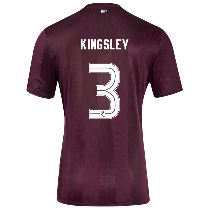 Niño Fútbol Camiseta Stephen Kingsley #3 Borgoña 1ª Equipación 2024/25