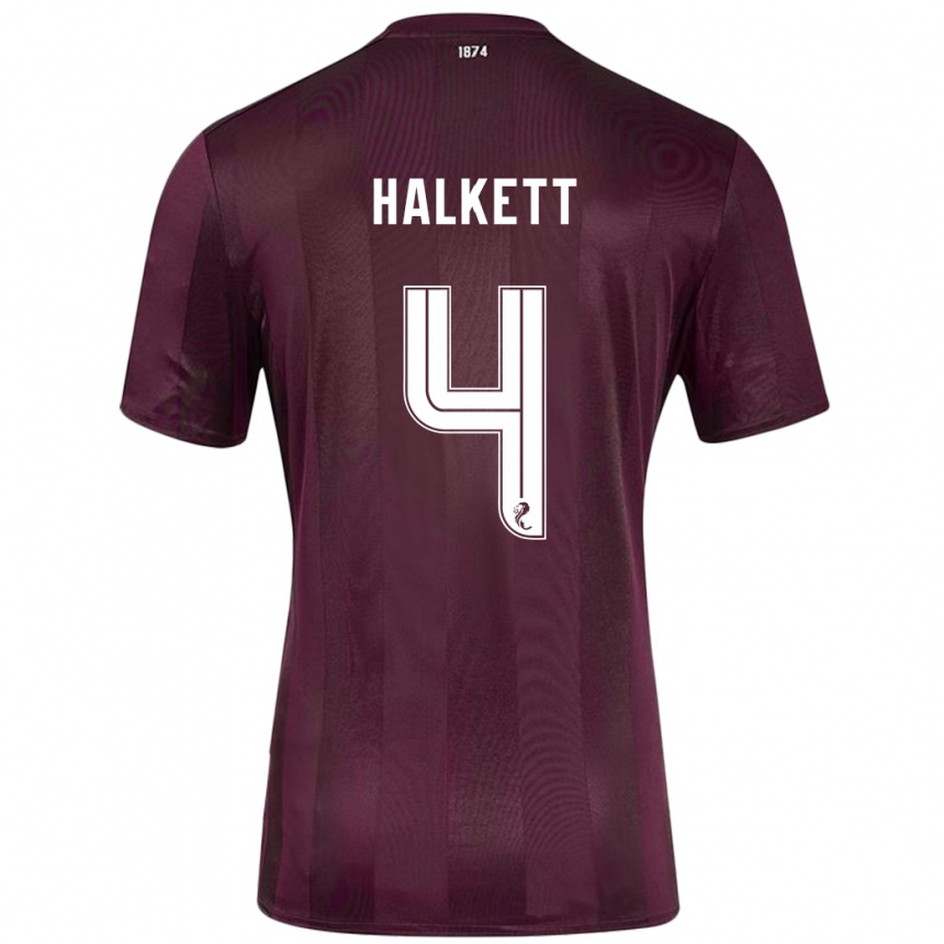 Niño Fútbol Camiseta Craig Halkett #4 Borgoña 1ª Equipación 2024/25