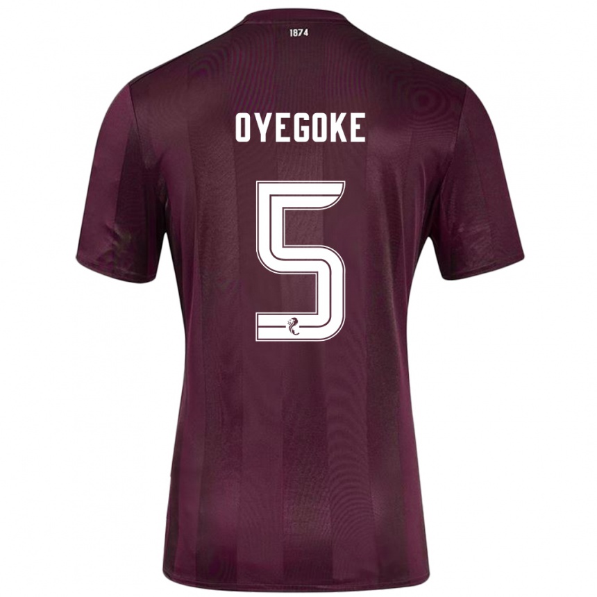 Niño Fútbol Camiseta Daniel Oyegoke #5 Borgoña 1ª Equipación 2024/25