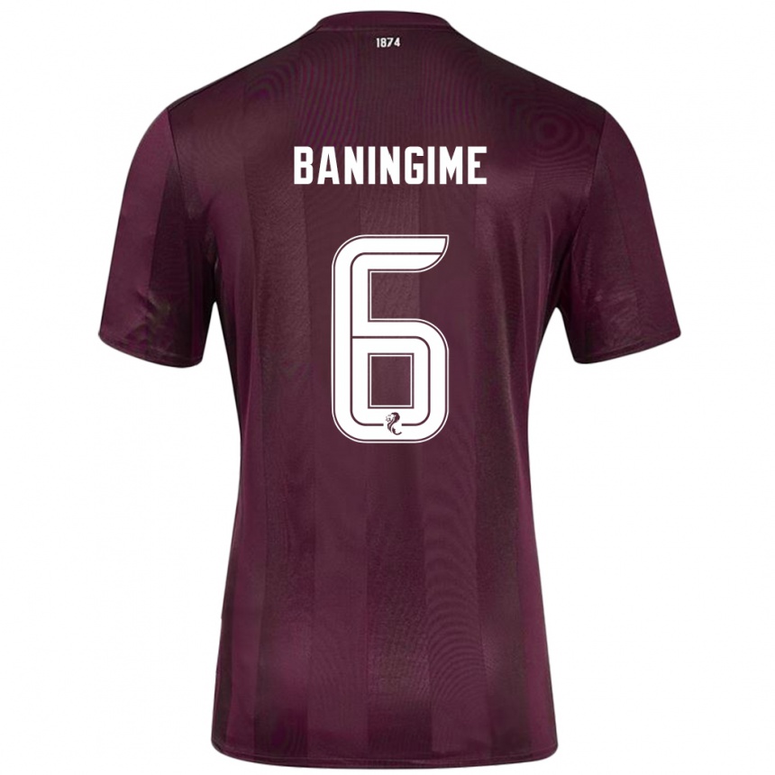 Niño Fútbol Camiseta Beni Baningime #6 Borgoña 1ª Equipación 2024/25