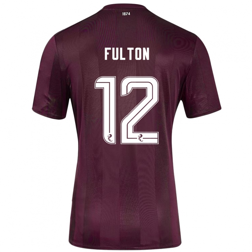 Niño Fútbol Camiseta Ryan Fulton #12 Borgoña 1ª Equipación 2024/25