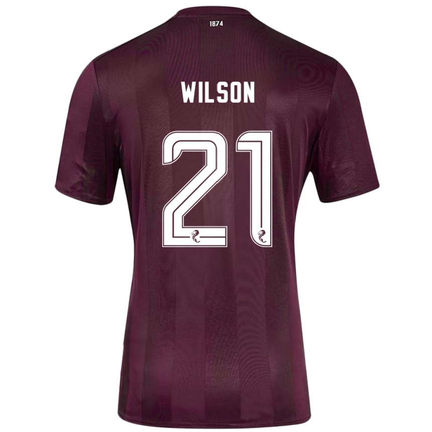 Niño Fútbol Camiseta James Wilson #21 Borgoña 1ª Equipación 2024/25