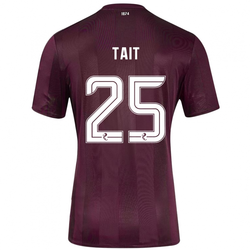 Niño Fútbol Camiseta Macaulay Tait #25 Borgoña 1ª Equipación 2024/25