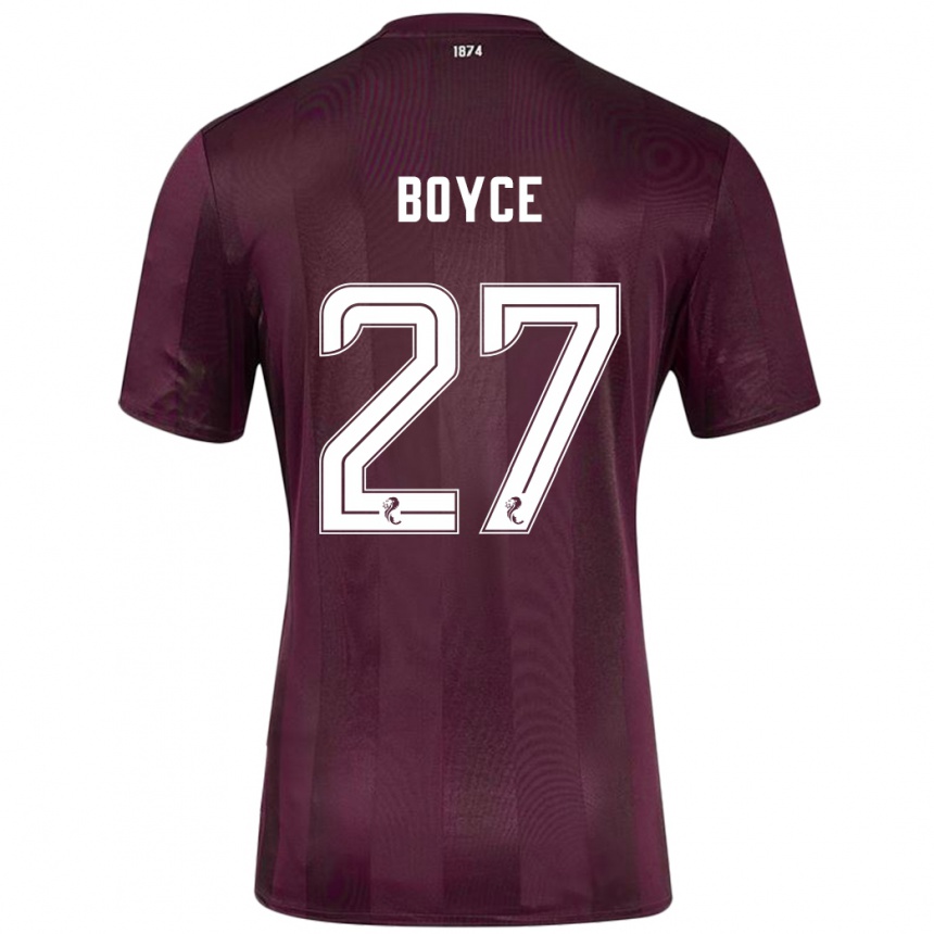 Niño Fútbol Camiseta Liam Boyce #27 Borgoña 1ª Equipación 2024/25