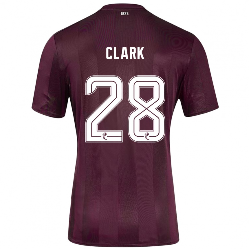 Niño Fútbol Camiseta Zander Clark #28 Borgoña 1ª Equipación 2024/25