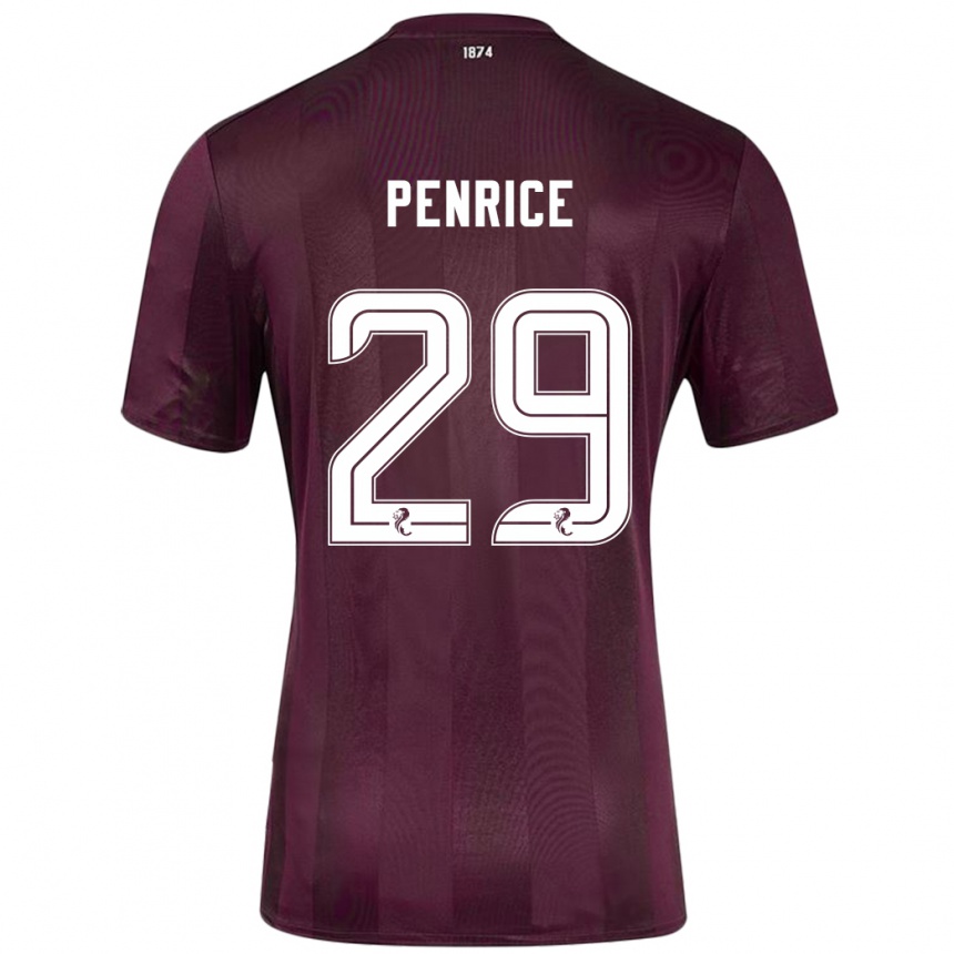 Niño Fútbol Camiseta James Penrice #29 Borgoña 1ª Equipación 2024/25