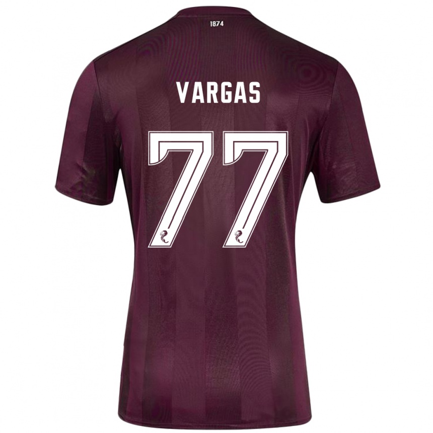 Niño Fútbol Camiseta Kenneth Vargas #77 Borgoña 1ª Equipación 2024/25