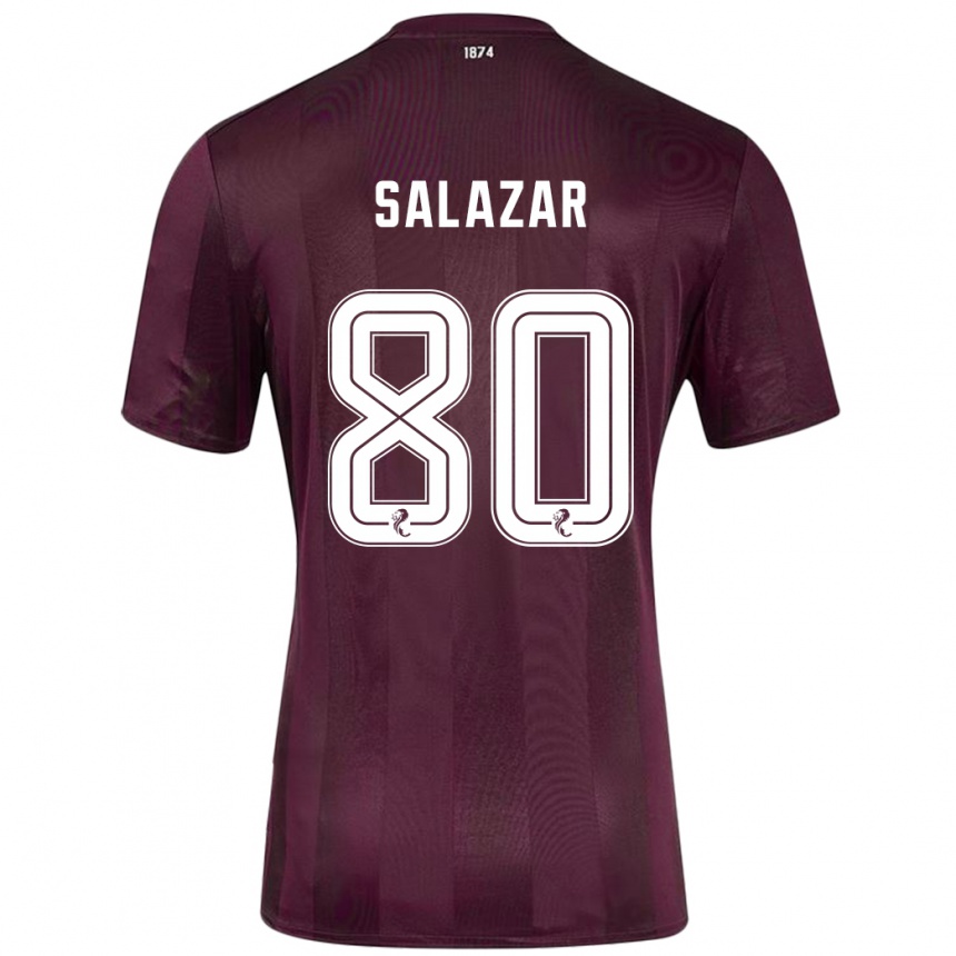 Niño Fútbol Camiseta Andrés Salazar #80 Borgoña 1ª Equipación 2024/25