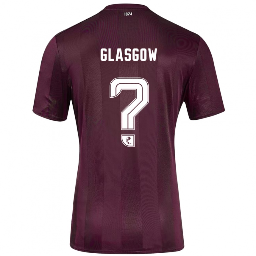 Niño Fútbol Camiseta Euan Glasgow #0 Borgoña 1ª Equipación 2024/25