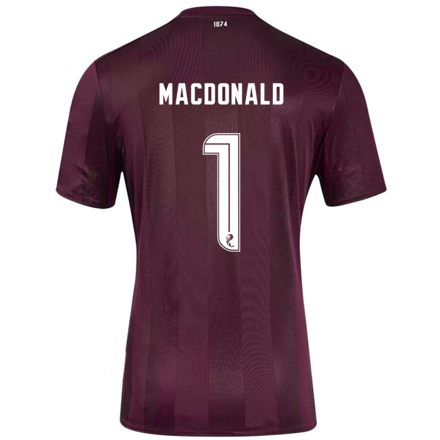 Niño Fútbol Camiseta Jamie Macdonald #1 Borgoña 1ª Equipación 2024/25