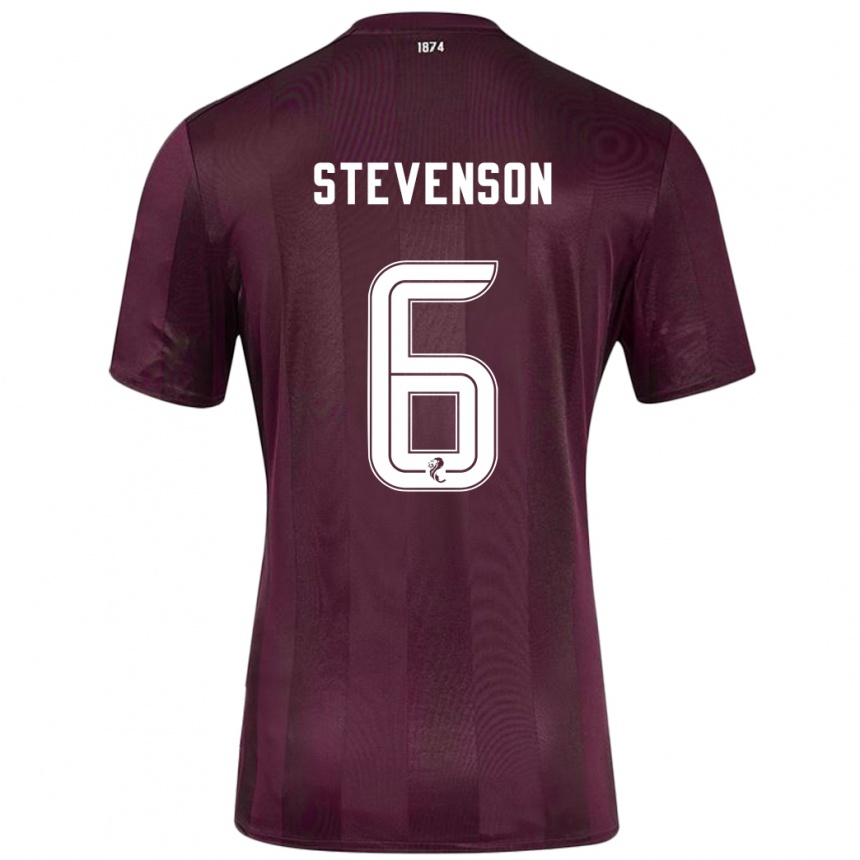 Niño Fútbol Camiseta Gus Stevenson #6 Borgoña 1ª Equipación 2024/25