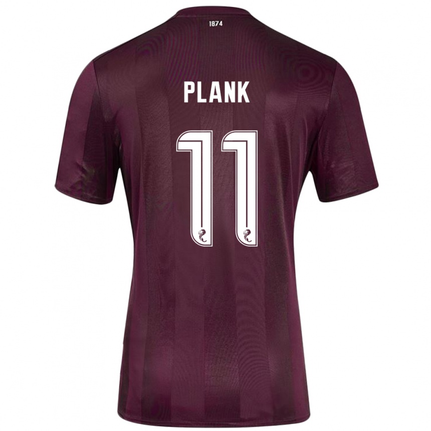 Niño Fútbol Camiseta Dom Plank #11 Borgoña 1ª Equipación 2024/25