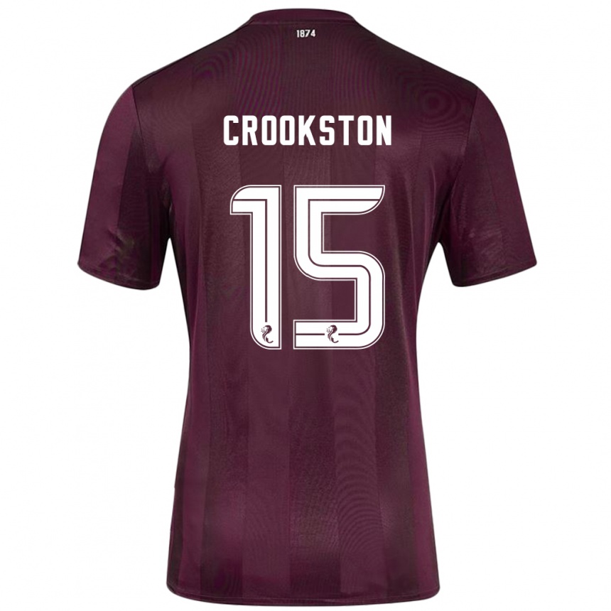 Niño Fútbol Camiseta Gregor Crookston #15 Borgoña 1ª Equipación 2024/25