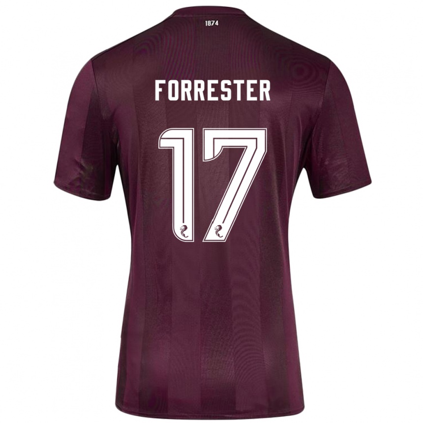 Niño Fútbol Camiseta Adam Forrester #17 Borgoña 1ª Equipación 2024/25