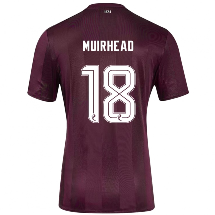 Niño Fútbol Camiseta Owen Muirhead #18 Borgoña 1ª Equipación 2024/25