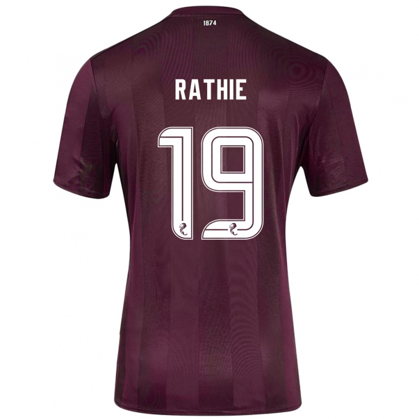 Niño Fútbol Camiseta Luke Rathie #19 Borgoña 1ª Equipación 2024/25