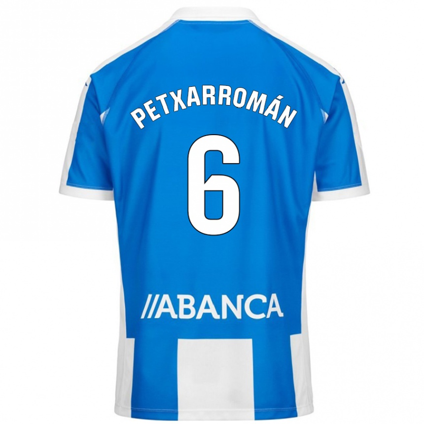 Niño Fútbol Camiseta Álex Petxa #6 Azul Blanco 1ª Equipación 2024/25