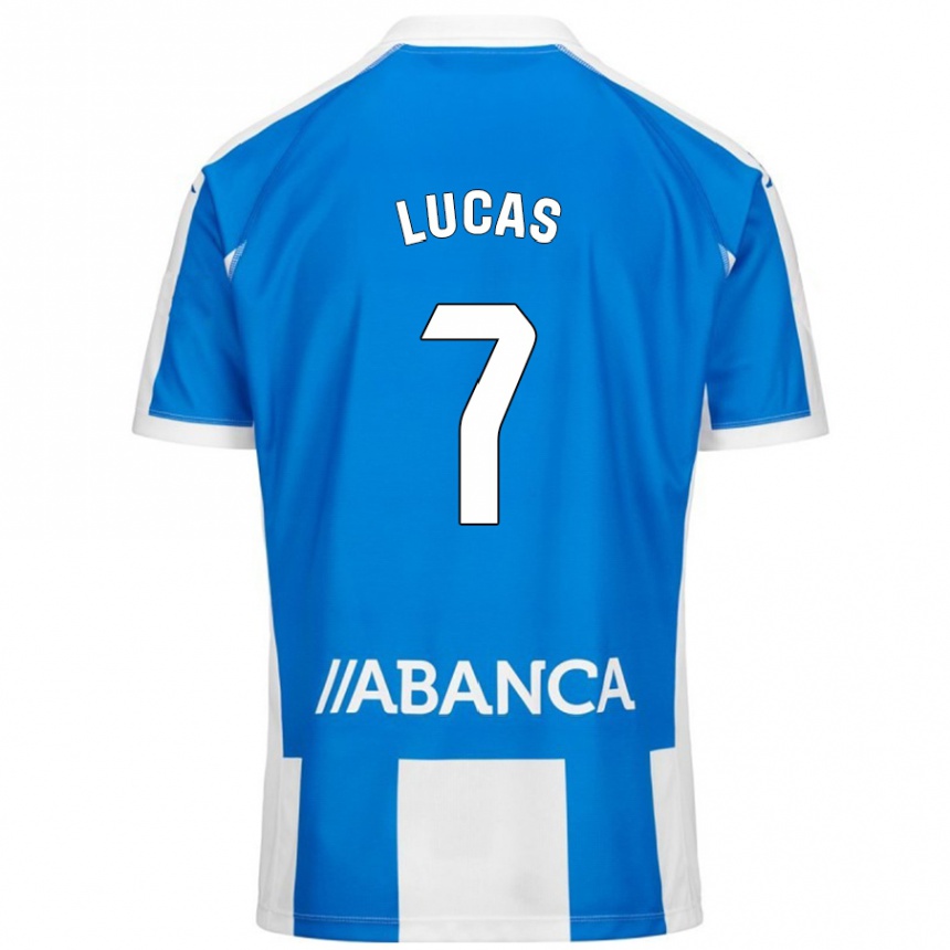 Niño Fútbol Camiseta Lucas Pérez #7 Azul Blanco 1ª Equipación 2024/25