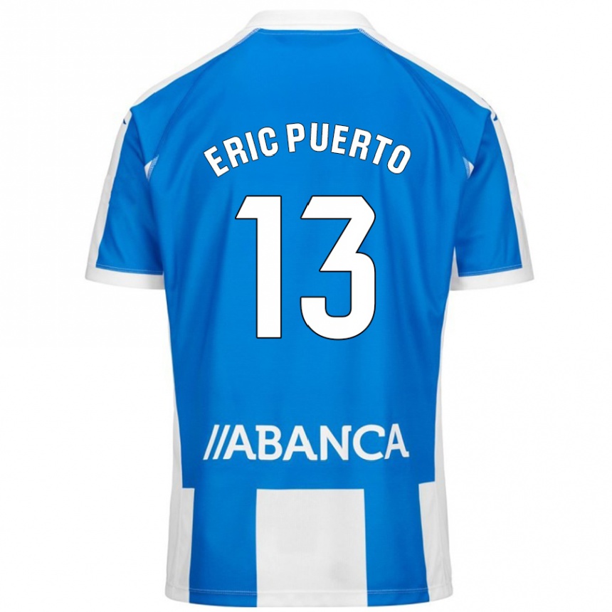 Niño Fútbol Camiseta Eric Puerto #13 Azul Blanco 1ª Equipación 2024/25