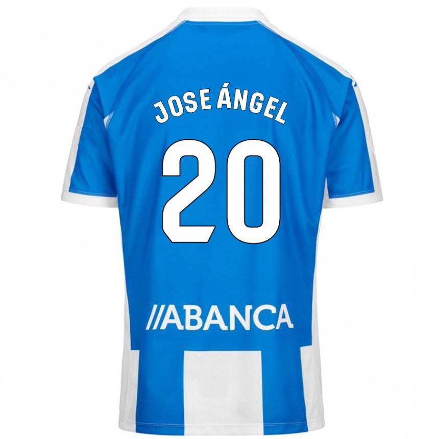 Niño Fútbol Camiseta José Ángel Jurado #20 Azul Blanco 1ª Equipación 2024/25