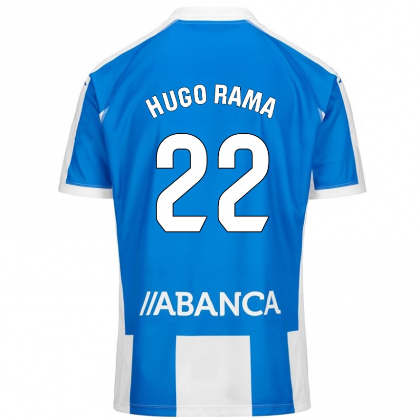 Niño Fútbol Camiseta Hugo Rama #22 Azul Blanco 1ª Equipación 2024/25