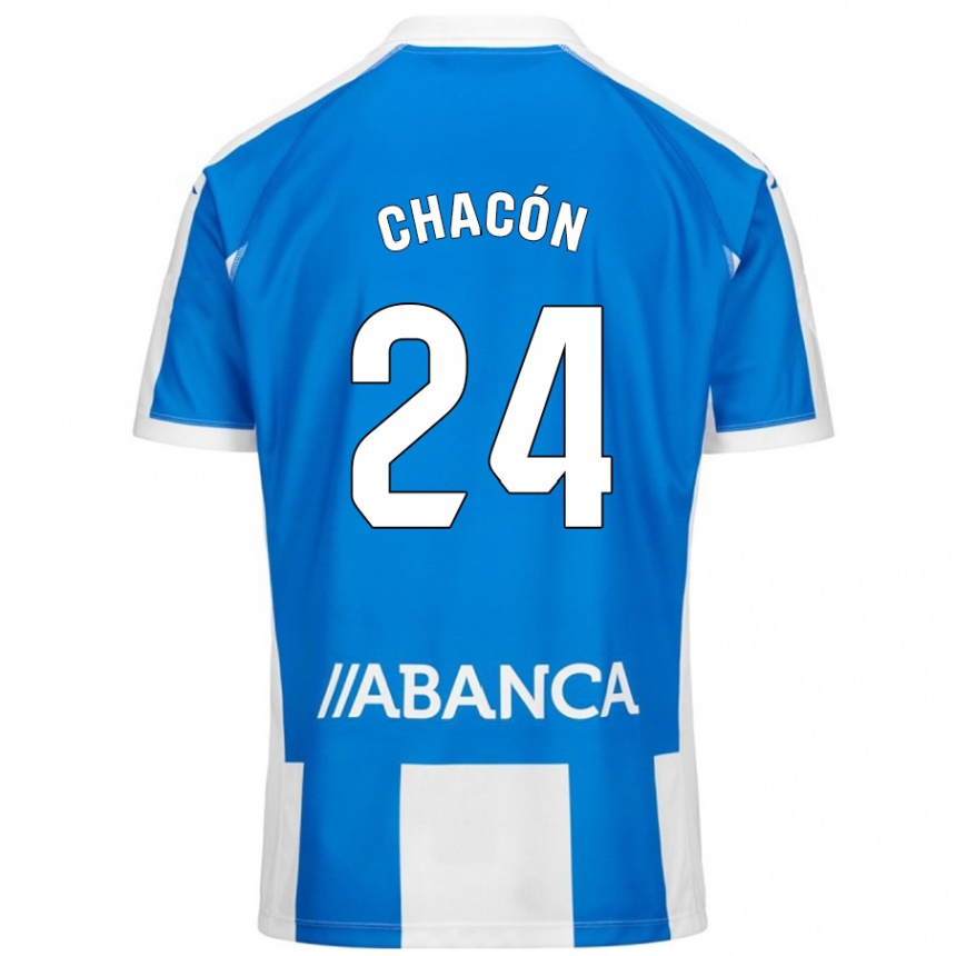 Niño Fútbol Camiseta Luis Chacón #24 Azul Blanco 1ª Equipación 2024/25