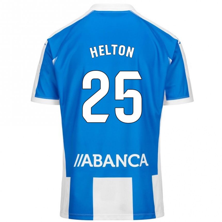 Niño Fútbol Camiseta Helton Leite #25 Azul Blanco 1ª Equipación 2024/25