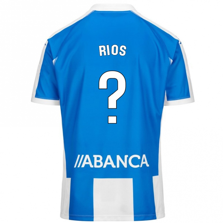 Niño Fútbol Camiseta Hugo Rios #0 Azul Blanco 1ª Equipación 2024/25