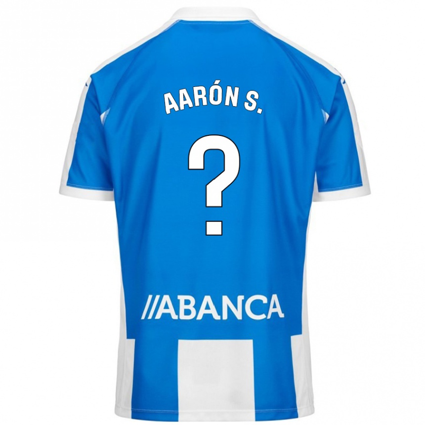 Niño Fútbol Camiseta Aarón Sánchez #0 Azul Blanco 1ª Equipación 2024/25