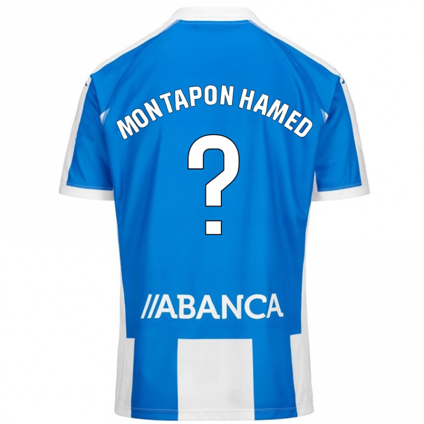 Niño Fútbol Camiseta Fadil Montapon Hamed #0 Azul Blanco 1ª Equipación 2024/25