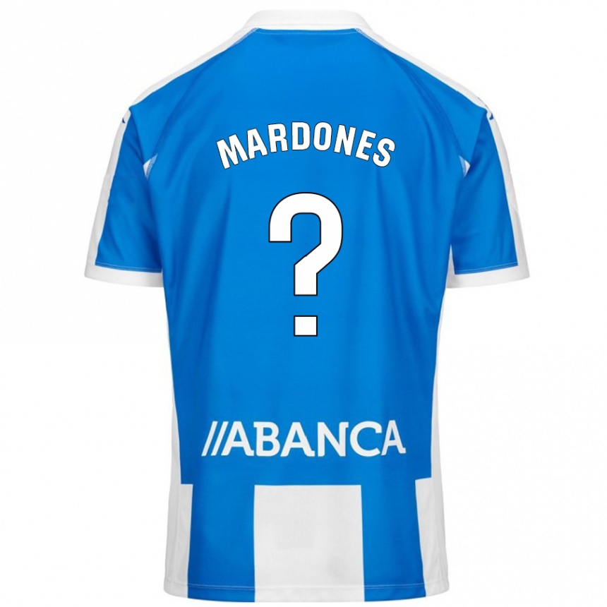 Niño Fútbol Camiseta Alvaro Mardones #0 Azul Blanco 1ª Equipación 2024/25