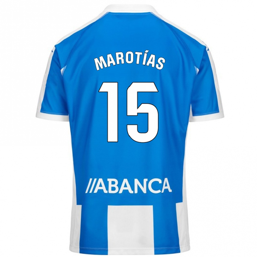 Niño Fútbol Camiseta Oscar Marotías #15 Azul Blanco 1ª Equipación 2024/25