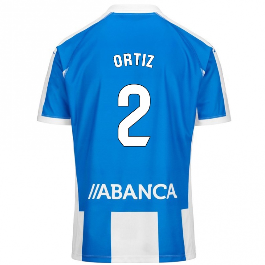 Niño Fútbol Camiseta Samara Ortiz #2 Azul Blanco 1ª Equipación 2024/25