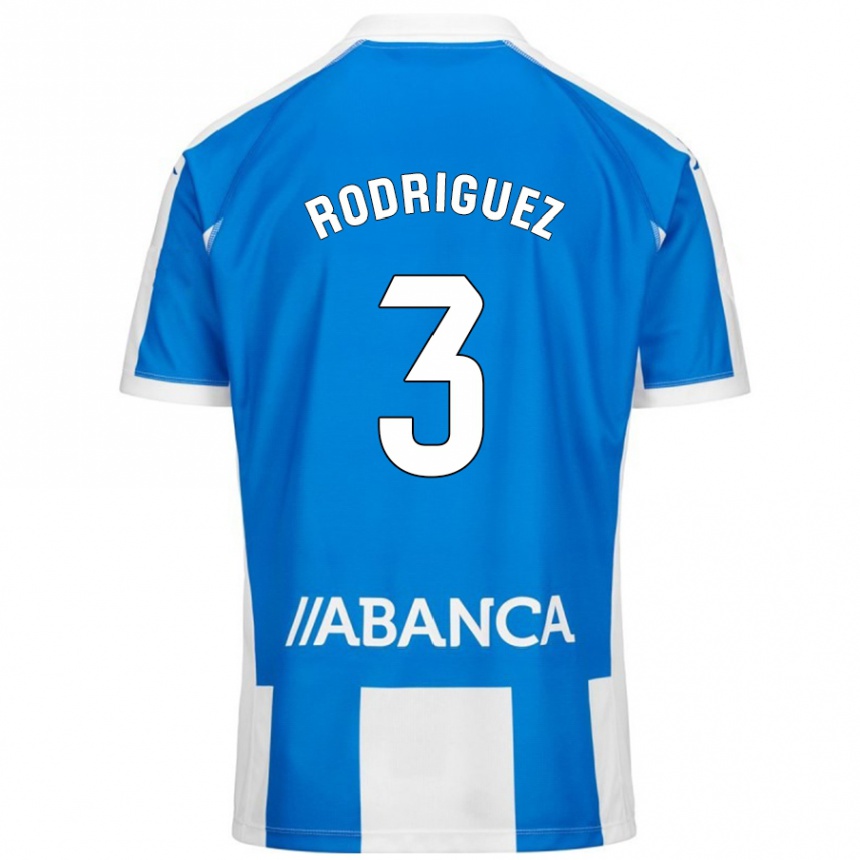 Niño Fútbol Camiseta Clara Rodríguez #3 Azul Blanco 1ª Equipación 2024/25